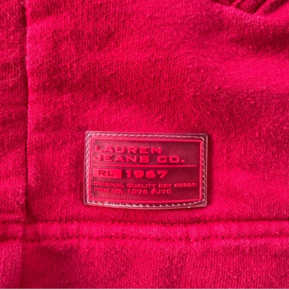 Ralph Lauren -‎ Lauren Jeans Co. Women’s Red Zippered Hoodie Sweatshirt Size S - Picture 5 of 6